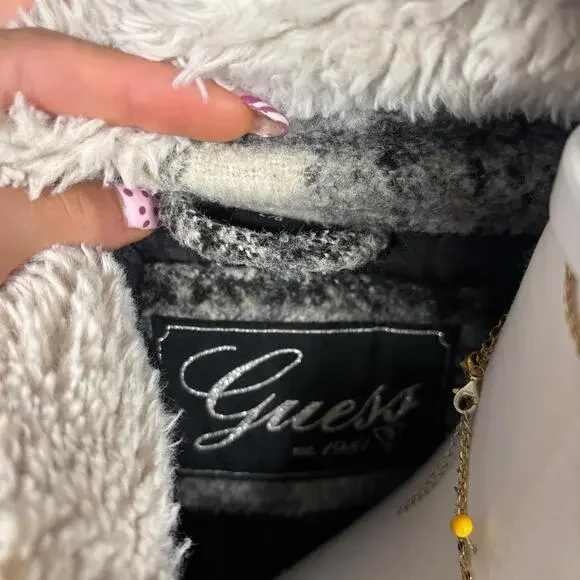 vintage fur plaid grunge guess jacket - Picture 5 of 5